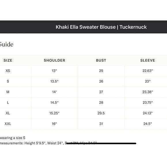 TUCKERNUCK Khaki Ella Sweater Blouse
NWT Size Large - Picture 7 of 10